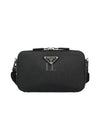 Brique Saffiano Leather Cross Bag Black - PRADA - BALAAN 2