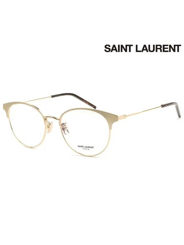 Eyewear Gold Frame Metal Eyeglasses Gold - SAINT LAURENT - BALAAN.