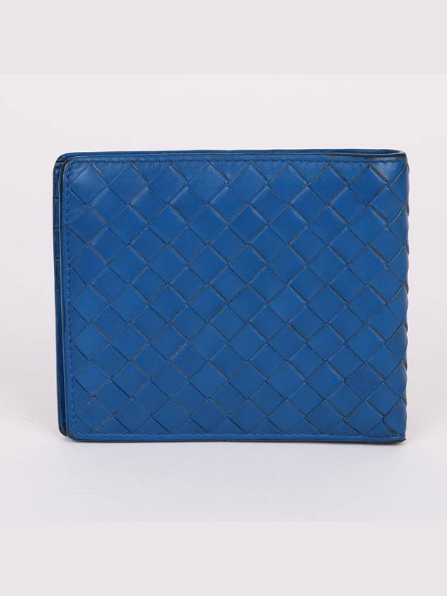 Intrecciato blue leather bifold wallet - BOTTEGA VENETA - BALAAN 4