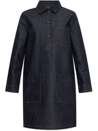 Aurelia Denim Shirt Short Dress Blue - A.P.C. - BALAAN 2