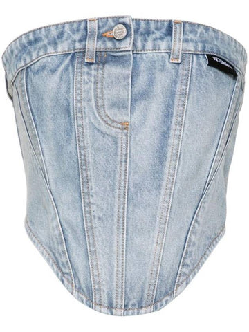 Button Up Nose Denim Corset Top WE64TO100N - VETEMENTS - BALAAN 1