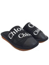 Woody Logo Strap Canvas Slippers Black - CHLOE - BALAAN 2