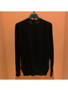 Men's Cash Light Crew Neck Knit Top Black - LORO PIANA - BALAAN 5