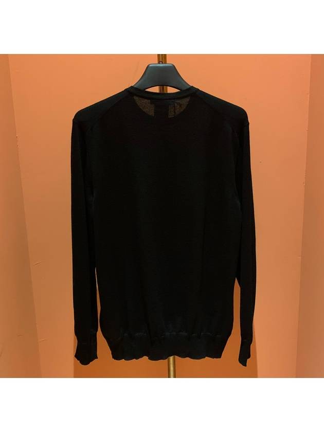 Men's Cash Light Crew Neck Knit Top Black - LORO PIANA - BALAAN 5