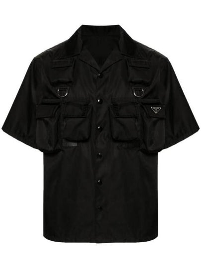 Short Sleeved Re Nylon Shirt Black - PRADA - BALAAN 2