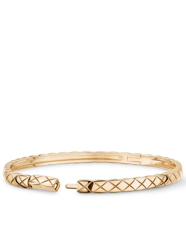 Coco Crush Bracelet Quilted Motif Mini 18K Beige Gold - CHANEL - BALAAN 3