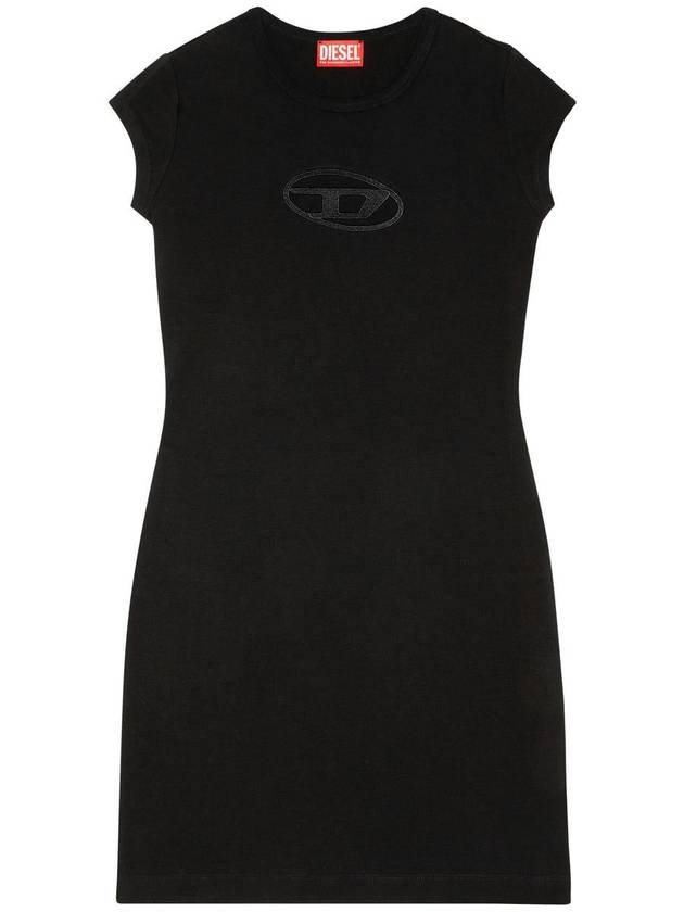 Women's D Angel Logo Cutout Short Dress Black - DIESEL - BALAAN 2