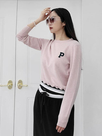 Silver Banding Point Knit Top Baby Pink - PRETONE - BALAAN 2