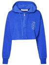 Zip Fastening Crop Hood Blue - GOLDEN GOOSE - BALAAN 2