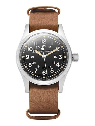 H69439531 Khaki Field Mechanical Men's Leather Watch - HAMILTON - BALAAN 1