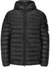 Loom Woven Chambers R-Nylon Down-TC Light Hoodie Down Jacket Black - STONE ISLAND - BALAAN 2