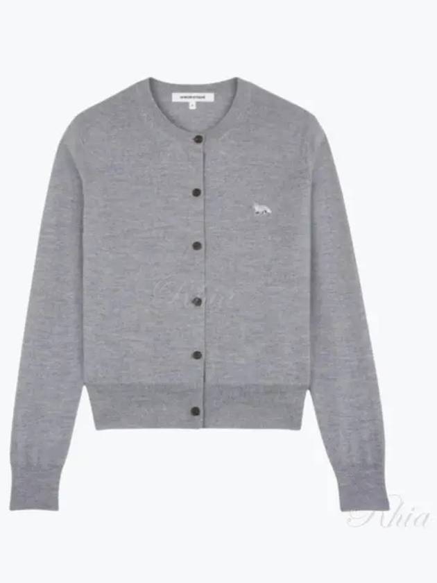 Baby Fox Patch Regular Cardigan Grey Melange - MAISON KITSUNE - BALAAN 2