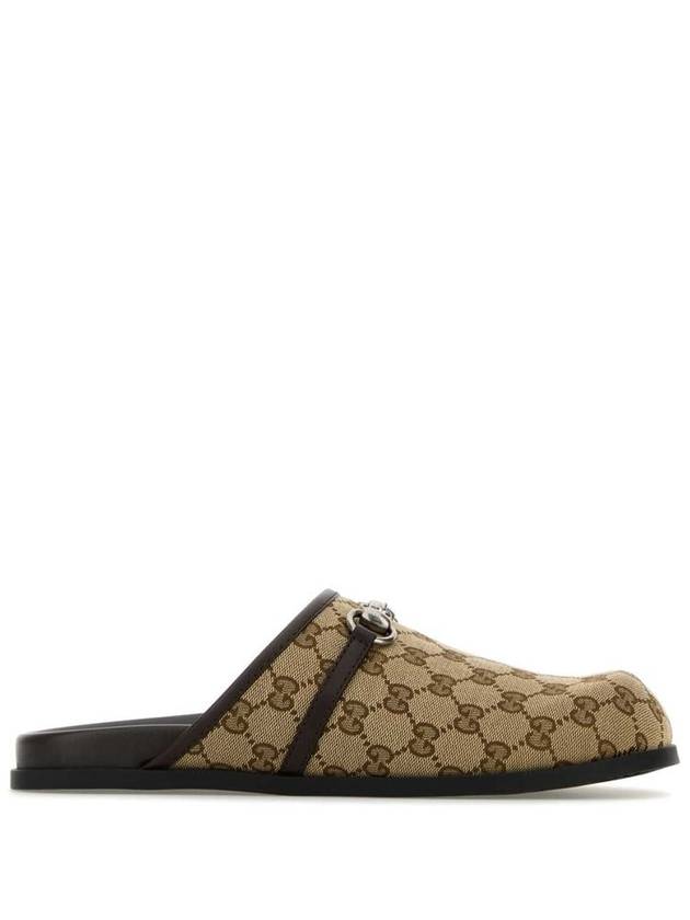 Men's Horsebit GG Canvas Slippers Beige - GUCCI - BALAAN 2