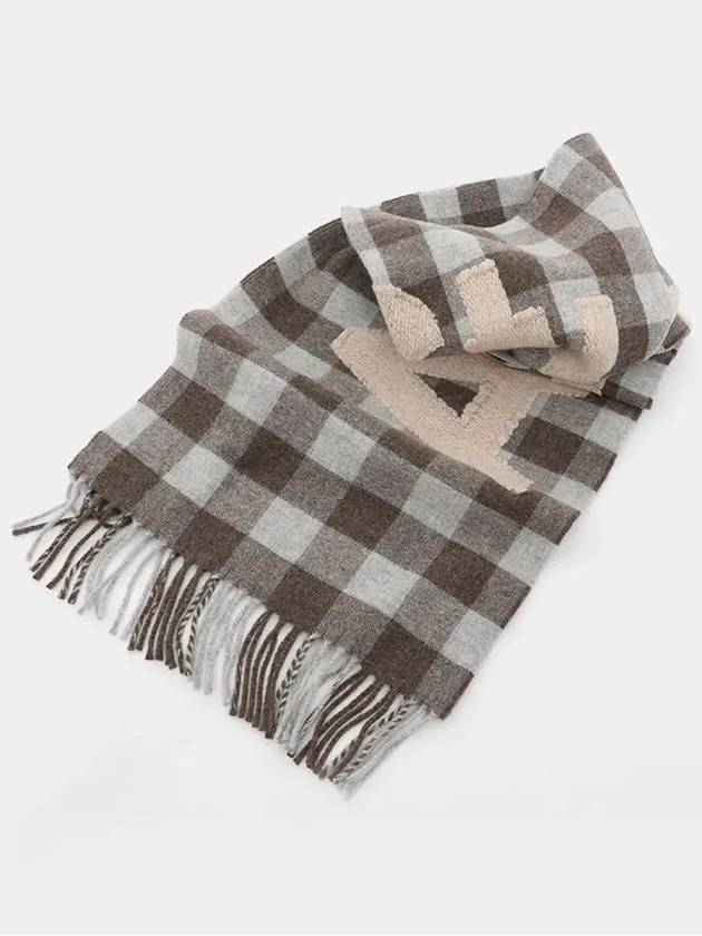 Check Logo Scarf Brown - ACNE STUDIOS - BALAAN 4