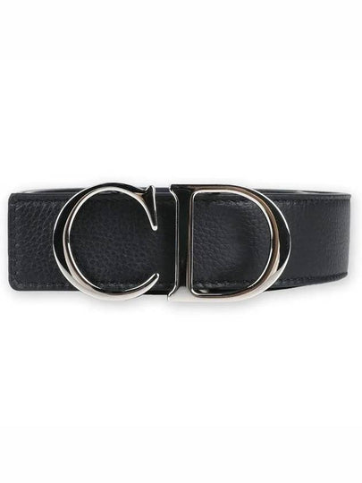 CD Logo Reversible Leather Belt Black Navy - DIOR - BALAAN 2