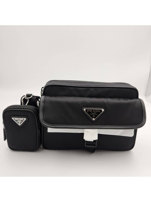 Re-Nylon Saffiano Leather Shoulder Bag Black - PRADA - BALAAN 2
