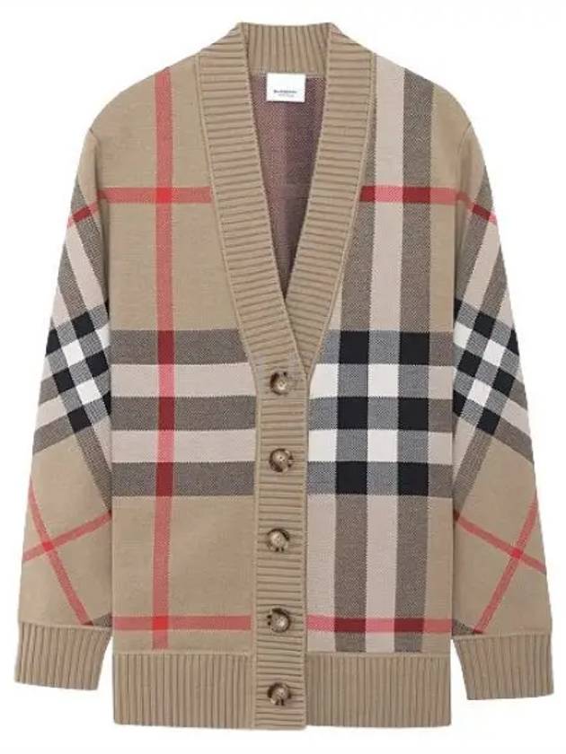 Check Technical Wool Jacquard Cardigan Archive Beige - BURBERRY - BALAAN 2