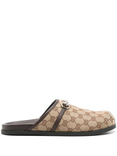 Men s Horsebit GG Canvas Slippers Beige - GUCCI - BALAAN 2