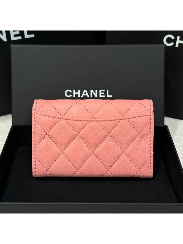 Card Wallet Classic Caviar Light Pink Champagne Gold - CHANEL - BALAAN 3