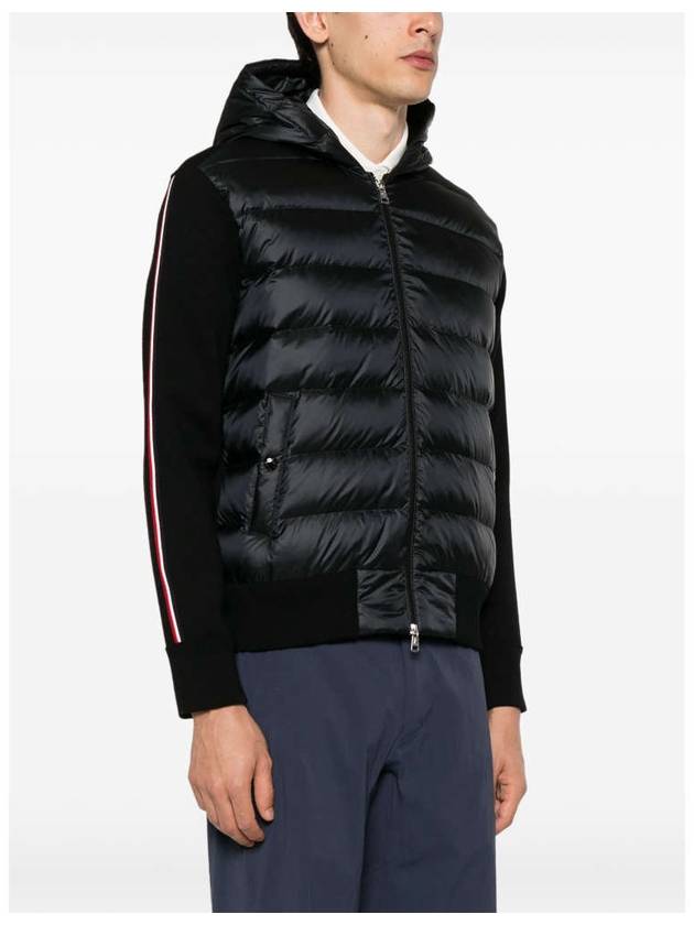 Logo Patch Black Hooded Padded Cardigan J2091 9B00022 M1131 999 - MONCLER - BALAAN 3