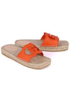 Interlocking G cutout espadrille slide sandals orange 725830 US000 7519 - GUCCI - BALAAN 1