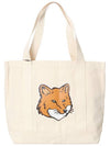 Fox Head Print Tote Bag Ecru - MAISON KITSUNE - BALAAN 2