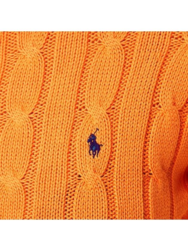 Embroidered Logo Pony Cable Knit Top Orange - POLO RALPH LAUREN - BALAAN 5