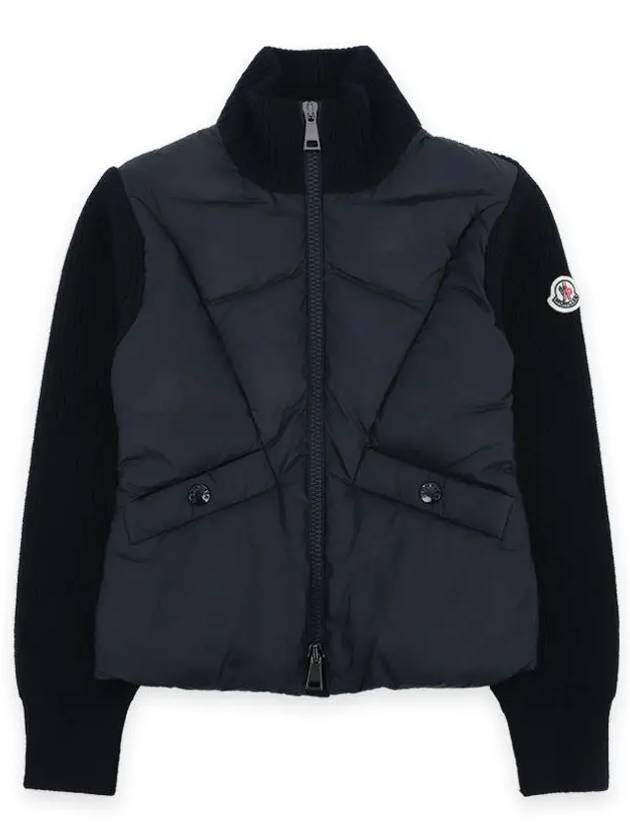 Kids Logo Patch Knit Padding Mix Jacket Navy 9B00001 M1131 742 8 10A - MONCLER - BALAAN 2