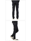 Men's Studded Knee Slim Fit Pants Black - SAINT LAURENT - BALAAN 4