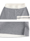 Double Face Merino 4 Bar A-Line Skirt Light Grey - THOM BROWNE - BALAAN.