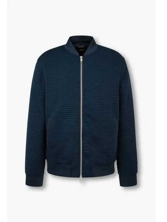 Men s Grid Tissue Padded Bomber Jacket Navy - ARMANI EXCHANGE - BALAAN 1