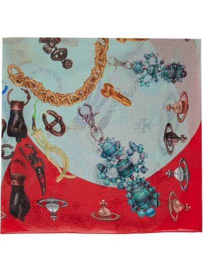 Heart Jeweled Square Silk Scarf Red - VIVIENNE WESTWOOD - BALAAN 2