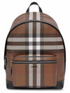 JETT check leather backpack dark brown - BURBERRY - BALAAN 3