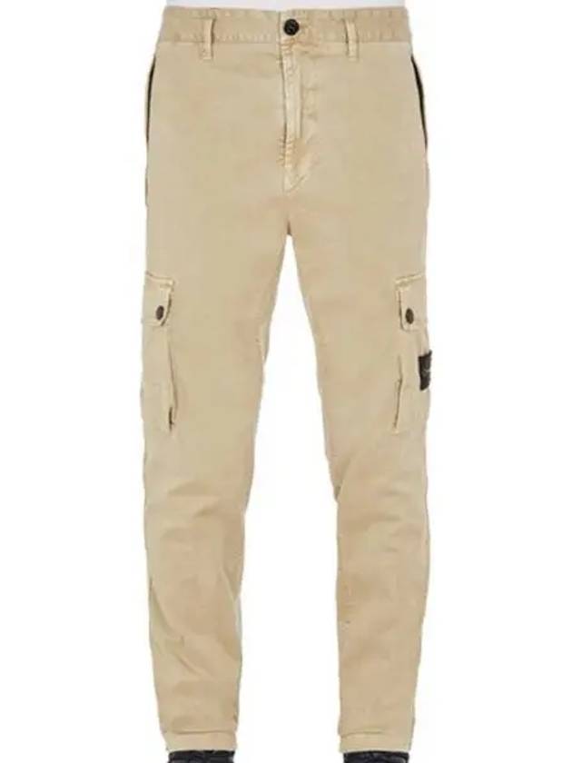 Wappen Patch Slim Fit Straight Pants Beige - STONE ISLAND - BALAAN 2