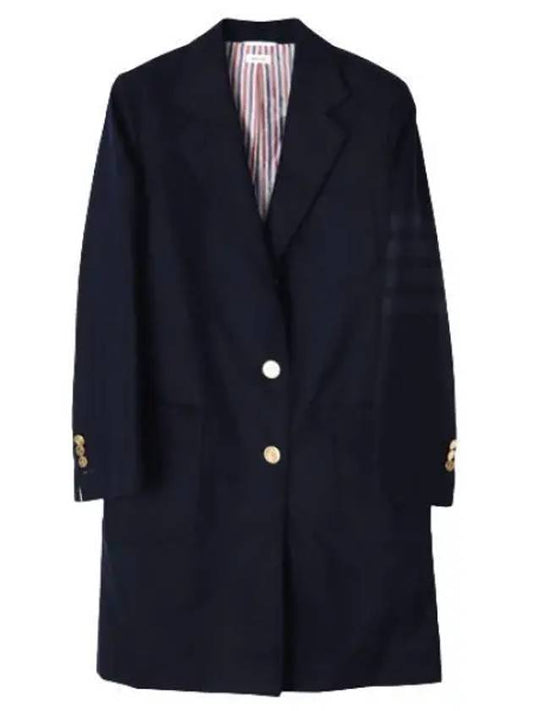 Coat 4bar striped flannel wool cashmere overcoat - THOM BROWNE - BALAAN 1