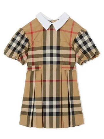 Kids Women s Puff Sleeve Check Dress 8040965 Other 1007702 - BURBERRY - BALAAN 1