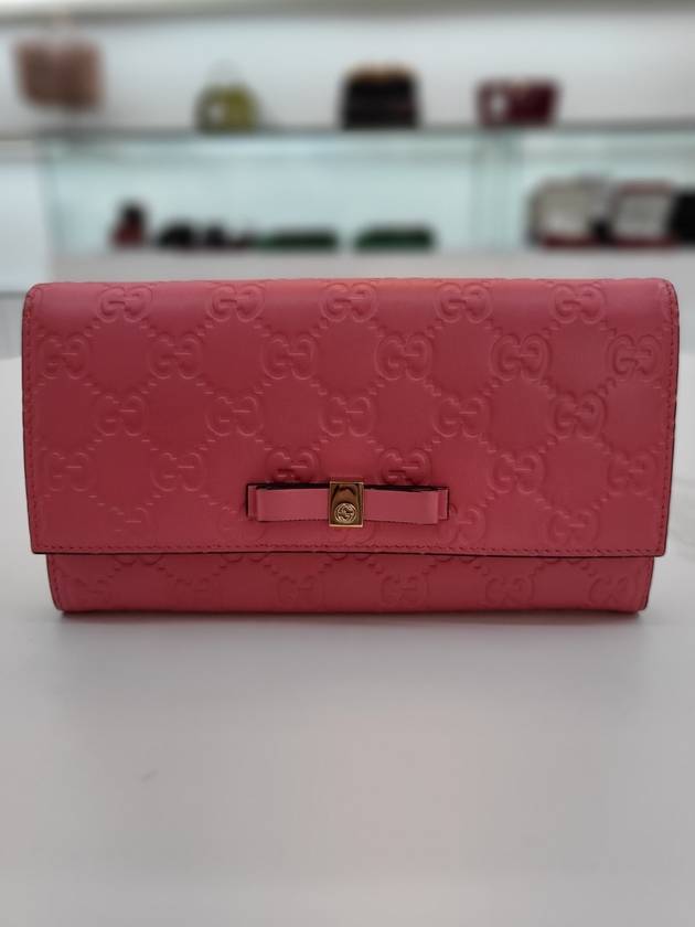 Cima Signature Pink Long Wallet 388679 - GUCCI - BALAAN 1