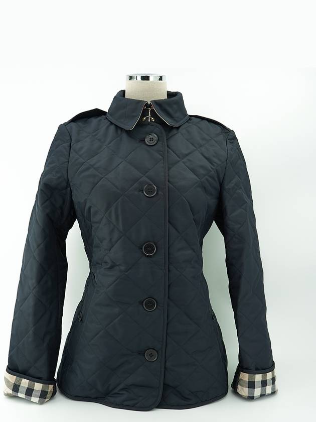 Frankby Quilted Jacket Navy - BURBERRY - BALAAN.