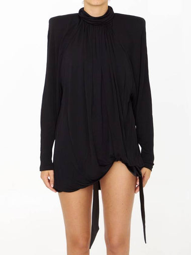 23 fw Drape Jersey Dress 744258Y6H331000 B0020499023 - SAINT LAURENT - BALAAN 1