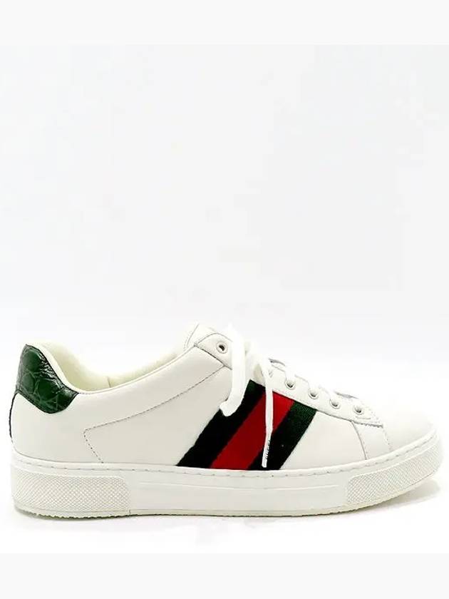 757892 White Color Leather ACE WEB Men s Sneakers 8 270MM - GUCCI - BALAAN 4