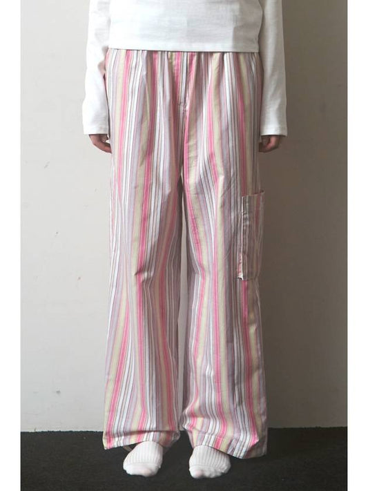 one pocket pants pink stripe - FOR THE WEATHER - BALAAN 1