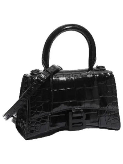 Hourglass Crocodile Embossed Cross Bag Black - BALENCIAGA - BALAAN 2