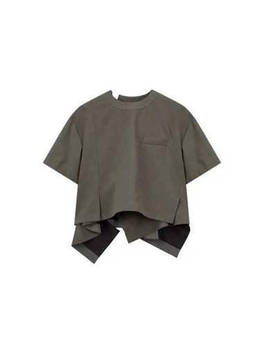 Women s Handkerchief Hem Shooting Pullover Warm Gray - SACAI - BALAAN 1