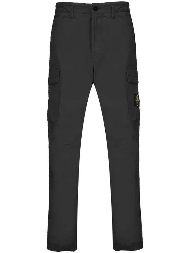 Supima Cotton Twill Stretch TC Straight Pants Black - STONE ISLAND - BALAAN 2