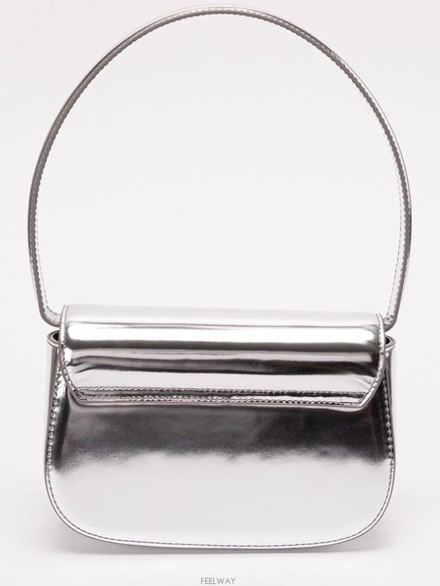 Women 1DR Metallic Leather Shoulder Bag Silver - DIESEL - BALAAN 7