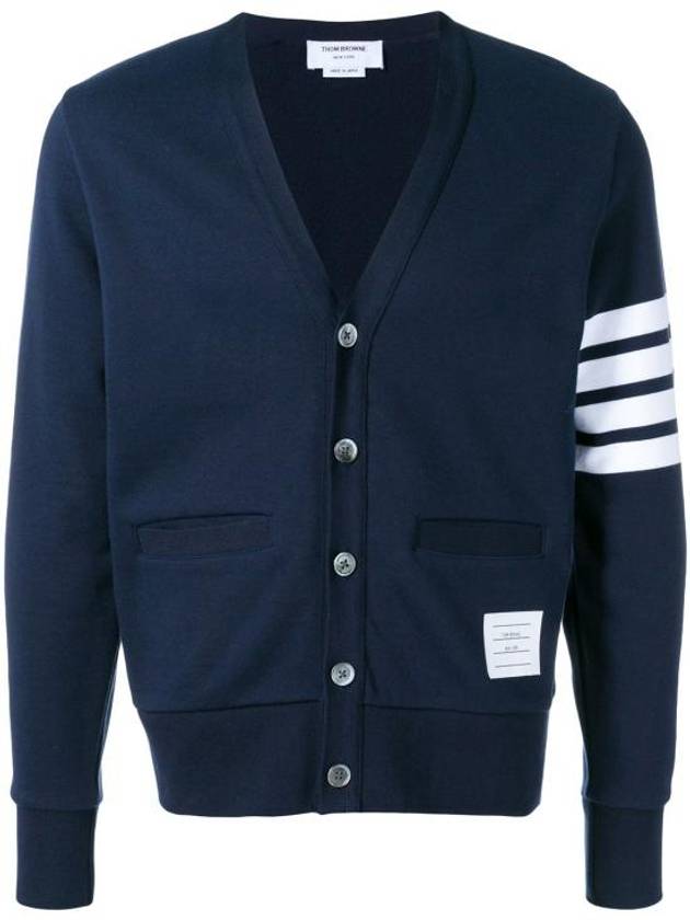 Classic V-Neck 4 Bar Stripe Cardigan Navy - THOM BROWNE - BALAAN 4