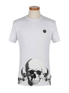 Skull Round Neck Cotton Short Sleeve T-Shirt White - PHILIPP PLEIN - BALAAN 2