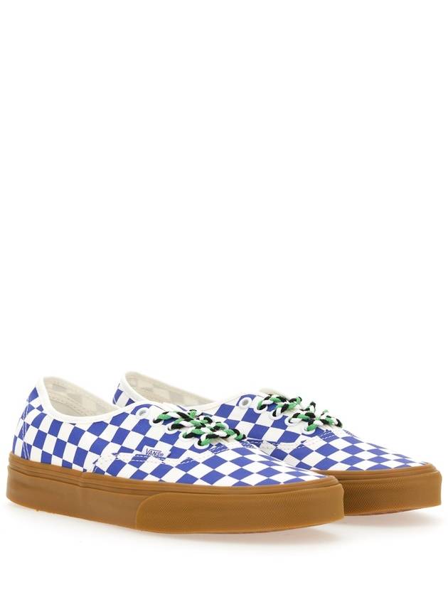 Checkerboard Canvas Low Top Sneakers White Blue - VANS - BALAAN 3