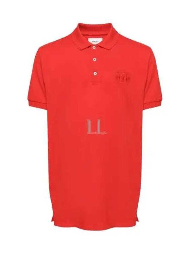 Embroidery Logo Short Sleeve Polo Shirt Red - BALLY - BALAAN 2