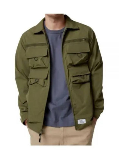 Men's Nylon Cargo Shirt Zip-up Jacket Green - ALPHA INDUSTRIES - BALAAN 2